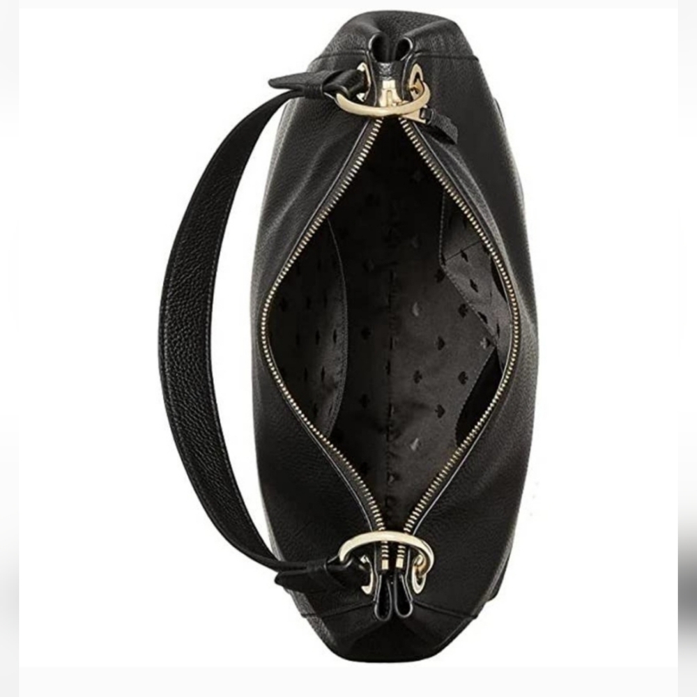 Kate Spade Jackson Kat Large Shoulder Tote Slouchy Hobo Black Leather NWT *** - Picture 3 of 9